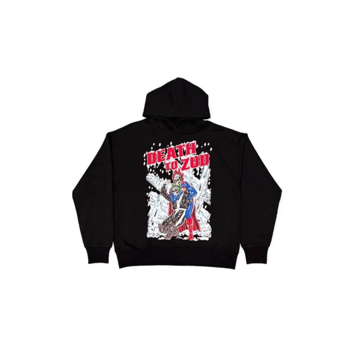 Death To Zod Black Motif Hoodie - Death4Dollars