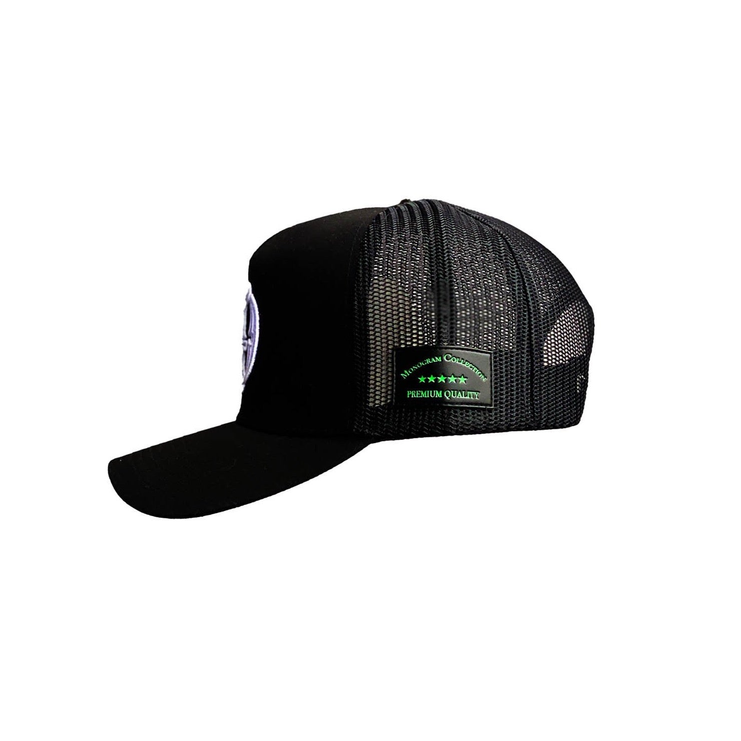 Monogram Black Trucker Hat - Death4Dollars