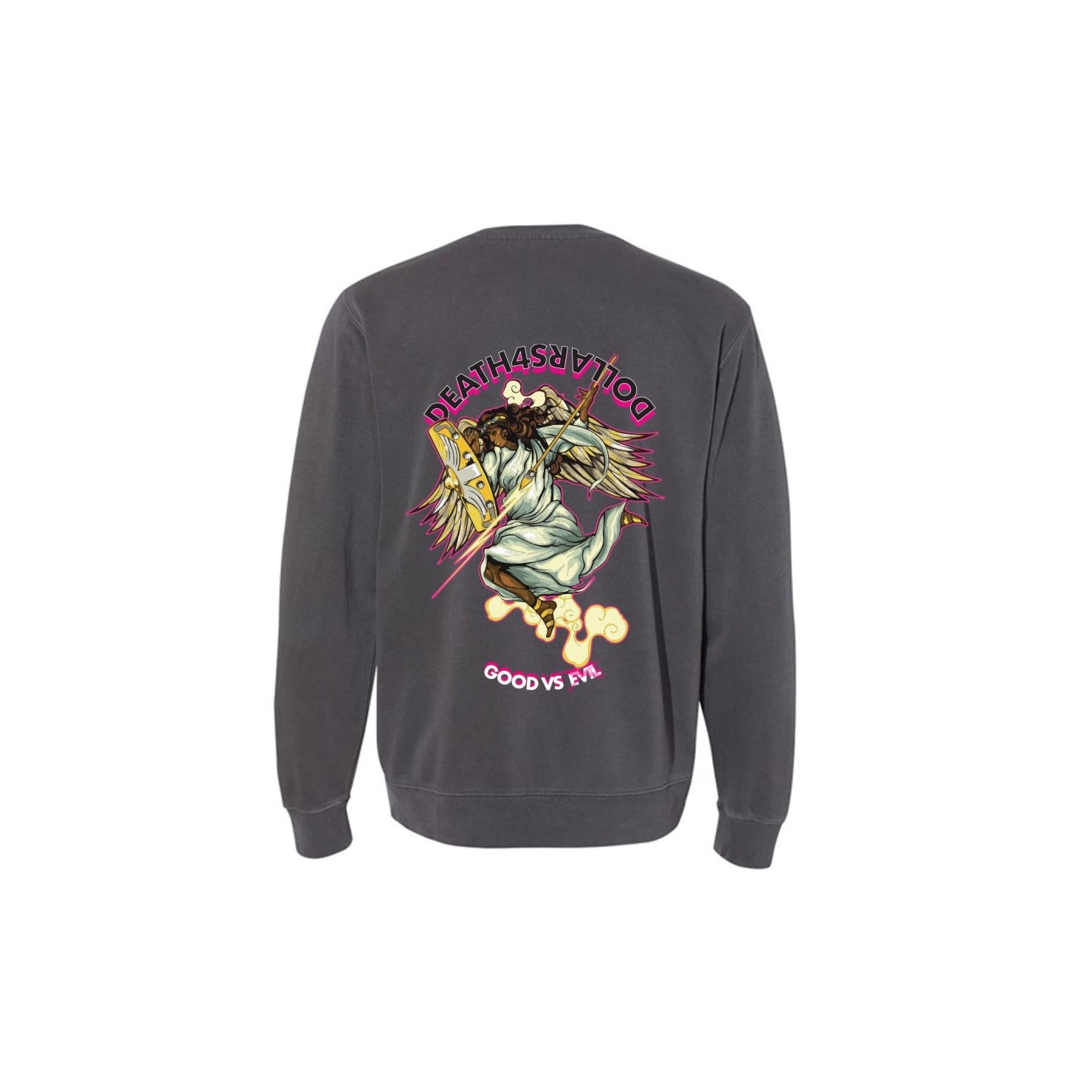 Good VS Evil Pigment Black Dyed Crew Neck Sweatshirt - Death4Dollars