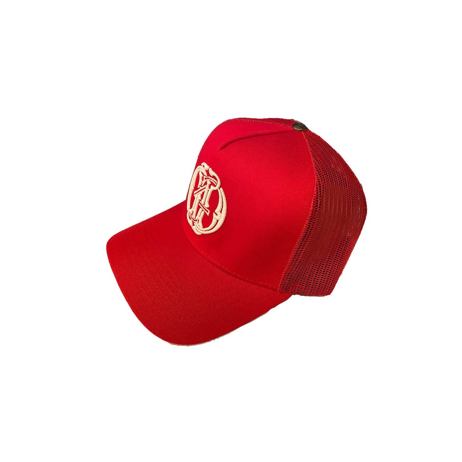 Monogram Red Trucker Hat - Death4Dollars