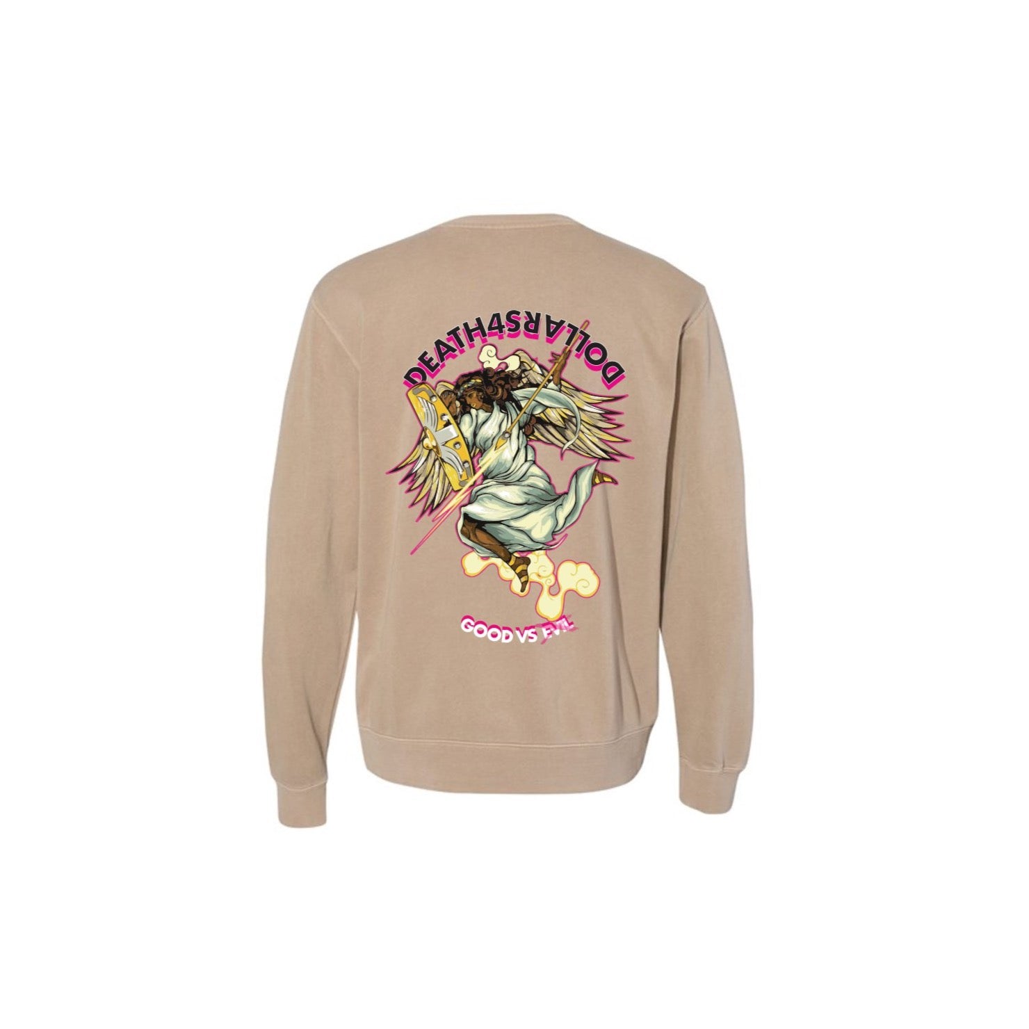 Good VS Evil Pigment Sandstone Dyed Crew Neck Sweatshirt - Death4Dollars